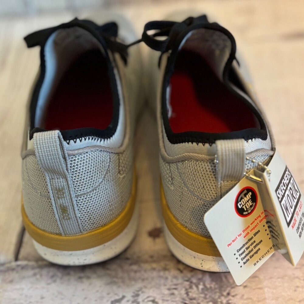 Skechers Slip On Gray NWT Work Composite Toe Casual Active Women's Shoes 10M - Picture 4 of 12